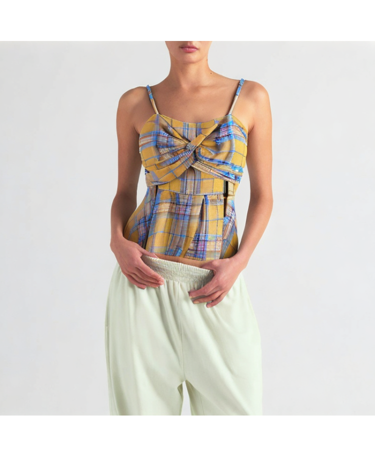 Colorful Irregular Hem Suspender Top