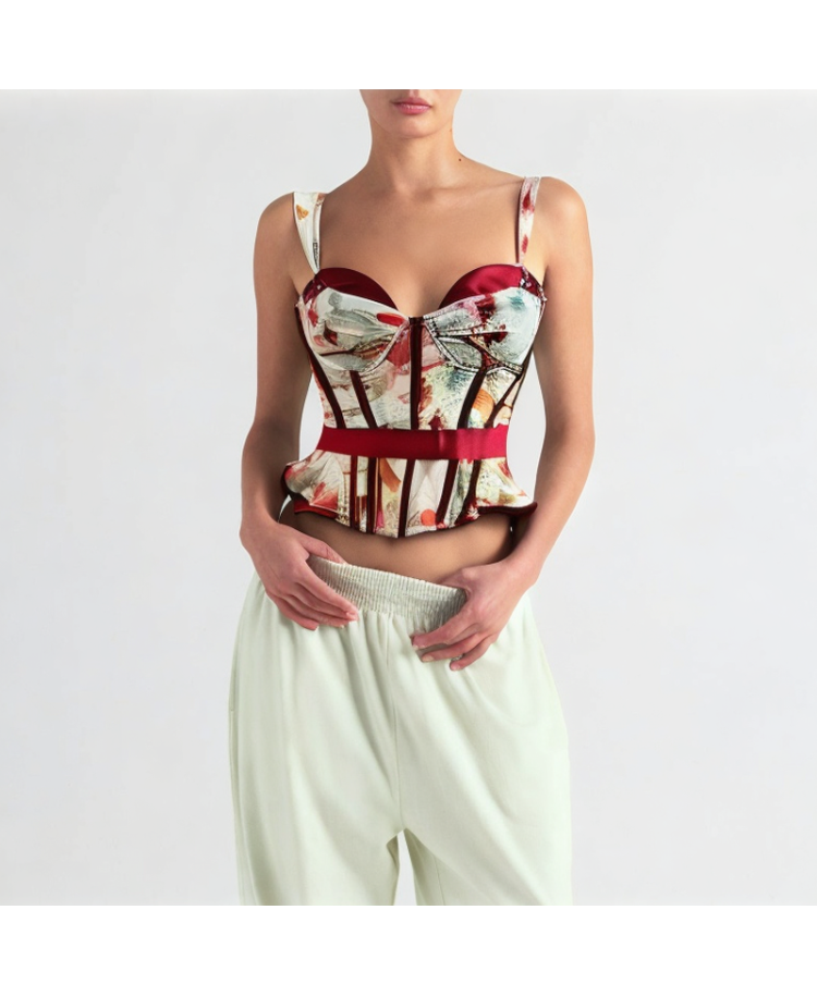 Contrast Color Tube Top Camisole Top