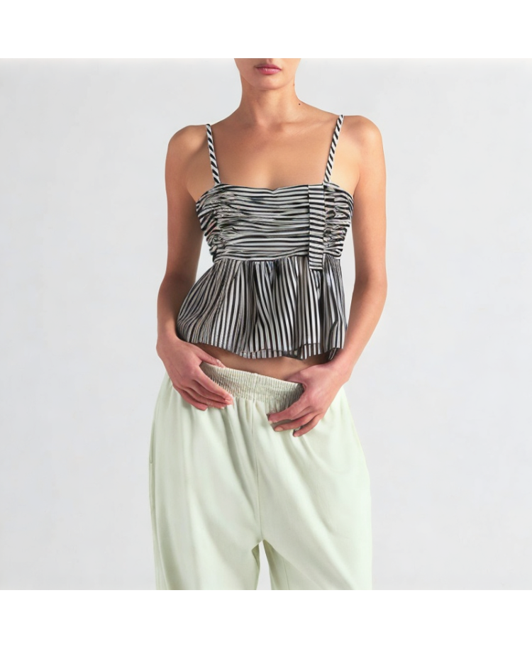Striped Ribbon Camisole Top