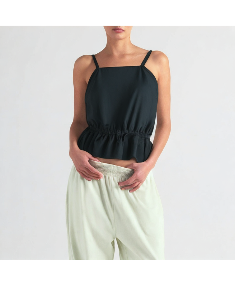 Minimalist Drawstring Waist Suspender Top
