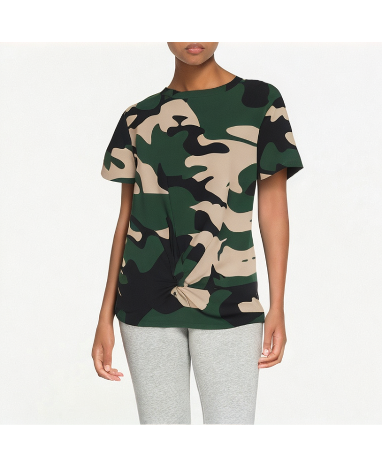 Women's Summer Casual Camouflage Short Sleeves