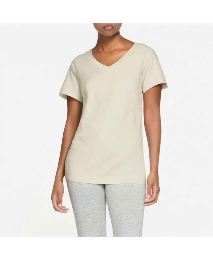 Slimming V-Neck Short Sleeves