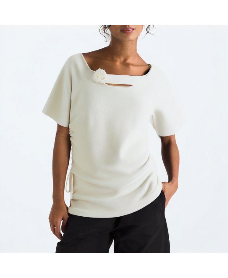 Retro Square Collar Short Sleeves