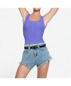 Casual Everyday Raw Edge Denim Shorts