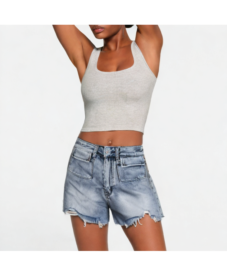 Casual Straight Denim Shorts