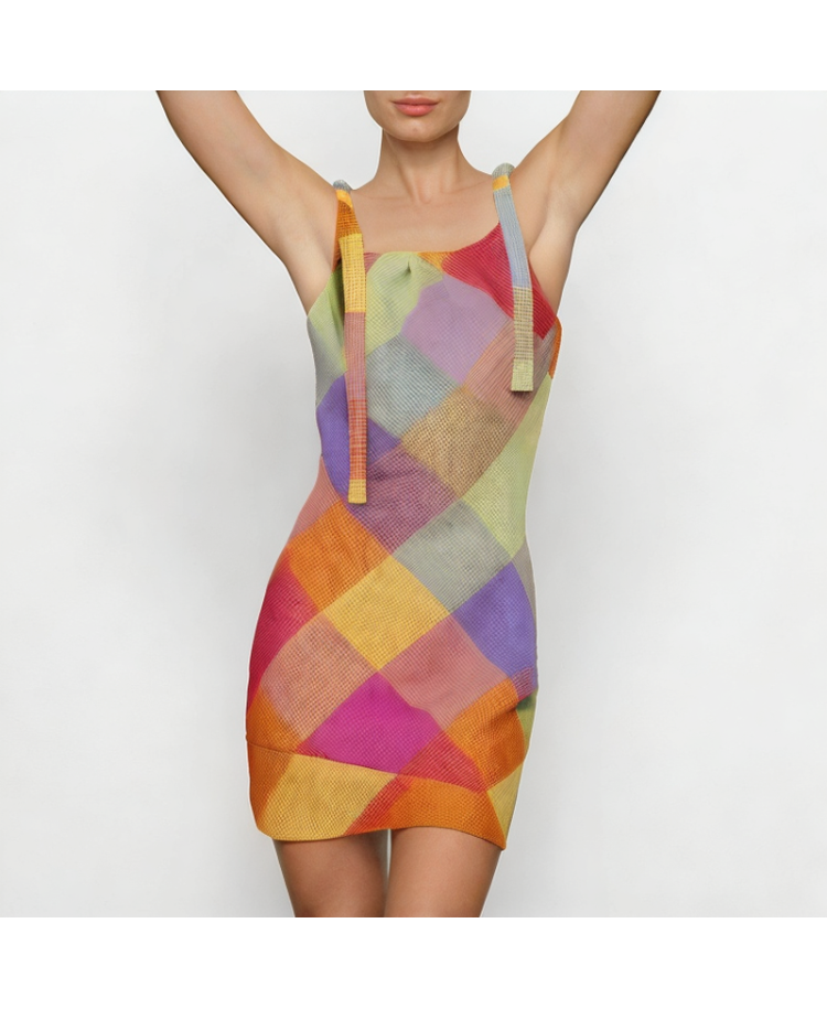 Colored Plaid Suspender Dress