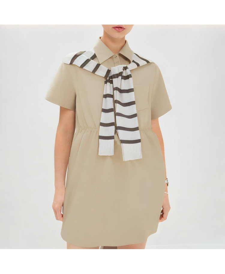 Shawl Work Shirt Dress