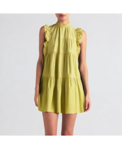 Lotus Leaf Sleeve Slim Dress
