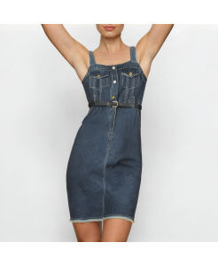Retro Suspender Denim Sleeveless Dress