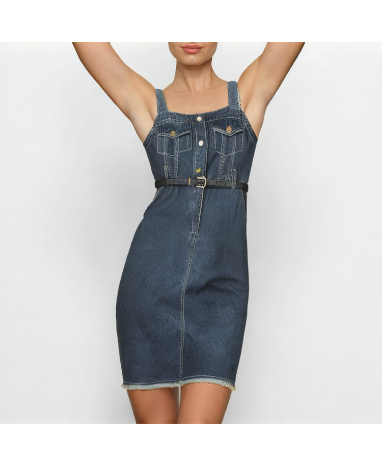 Retro Suspender Denim Sleeveless Dress