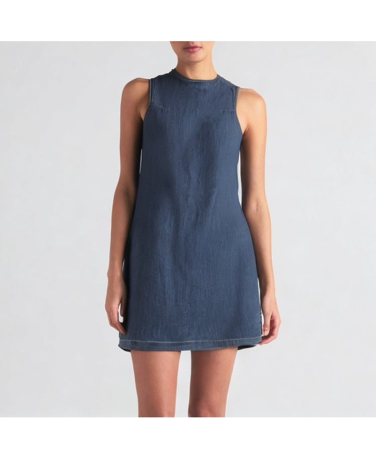 Sleeveless Denim Long Skirt
