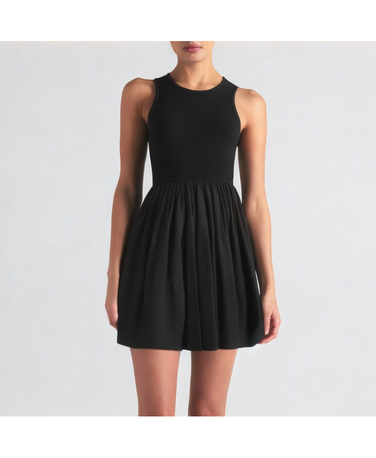 Knitted Patchwork Waist Dress