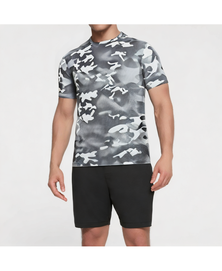 Men's Grey Camouflage Crew Neck T-shirt