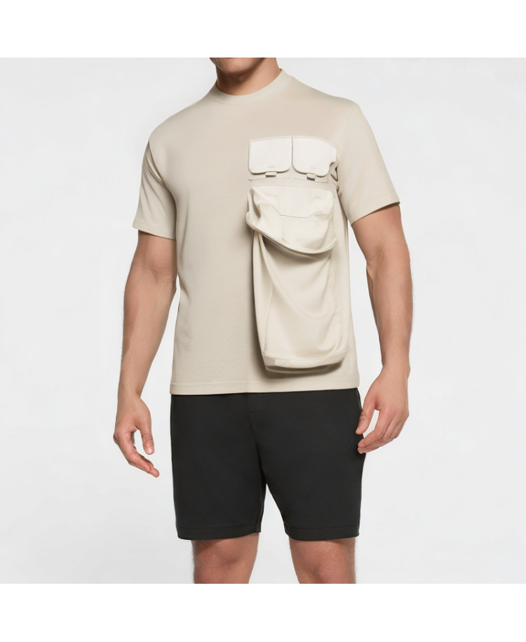 High-Quality Multi-Pocket Crew Neck Short-Sleeve Shirt
