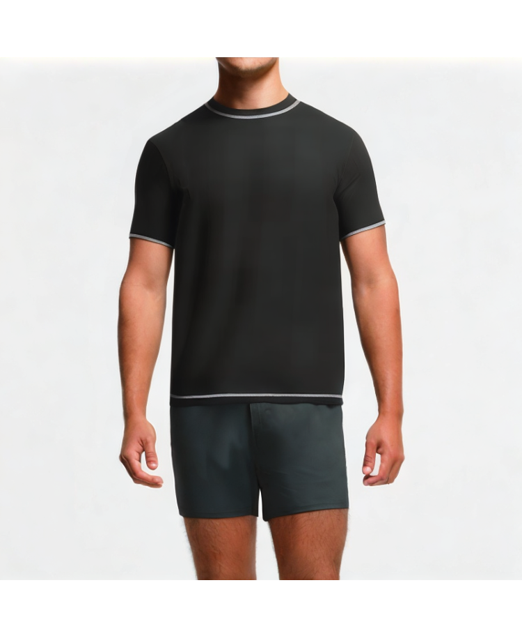 Men's Round Neck Plain Solid Color Short Sleeve