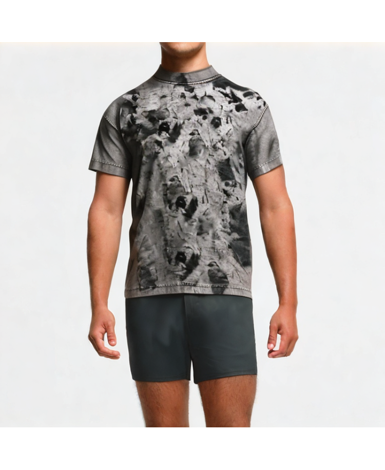Washed Distressed Men's Short Sleeves
