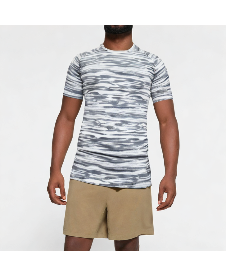 Men's Irregular Striped Short-Sleeved Shirt