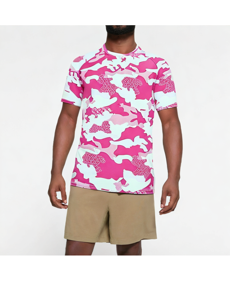 Rose Red Camouflage Men's Short Sleeve