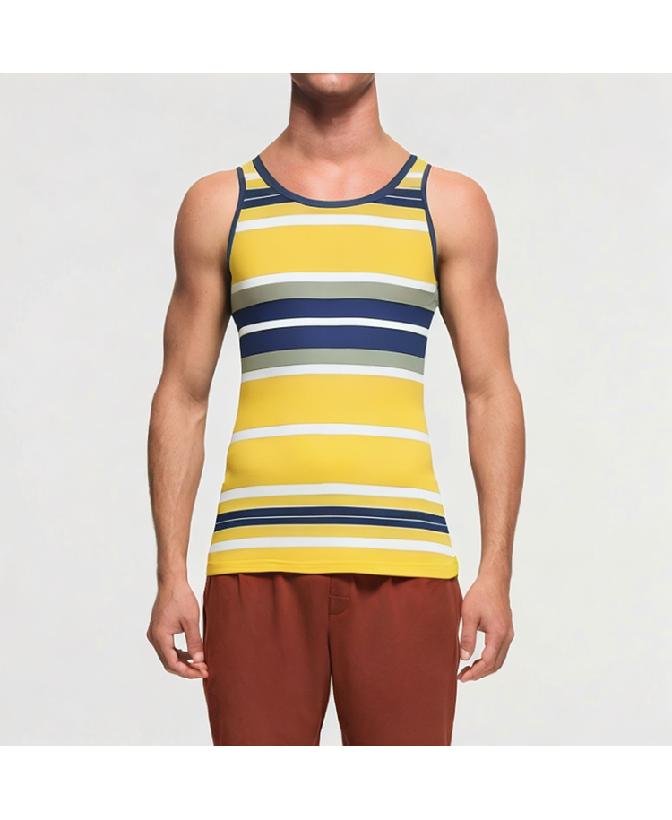 Summer Fitness Contrast Line Vest 
