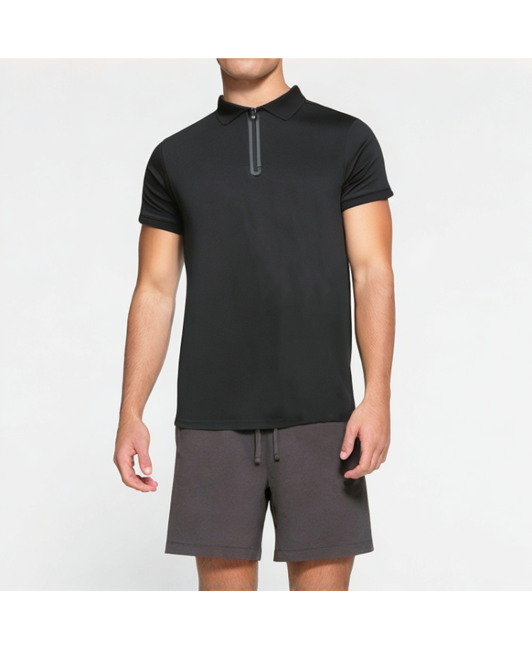 Men's POLO shirt with zipper placket