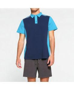 Wrinkle-Resistant Contrast Color Men's Short-Sleeved Polo Shirt