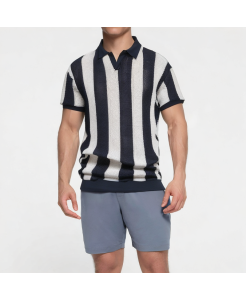 Men's Short Sleeve V-Neck Polo Shirt