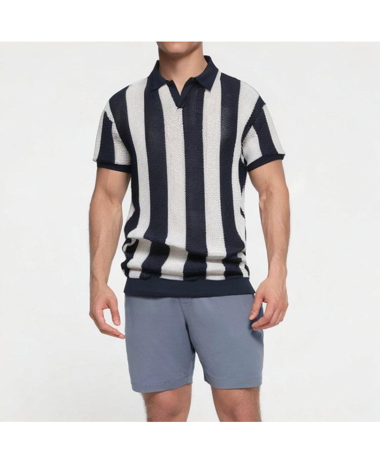 Men's Short Sleeve V-Neck Polo Shirt