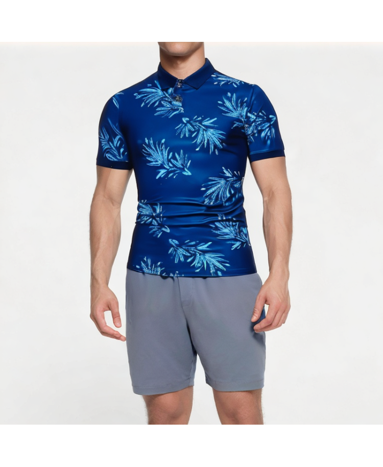 Men's Printed Short Sleeve Polo Shirt